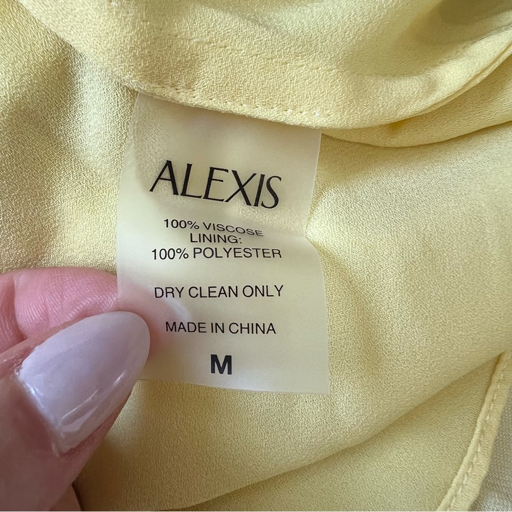 Alexis Saab Pleated Drop Waist Maxi Dress in Yellow M - Picture 8 of 8